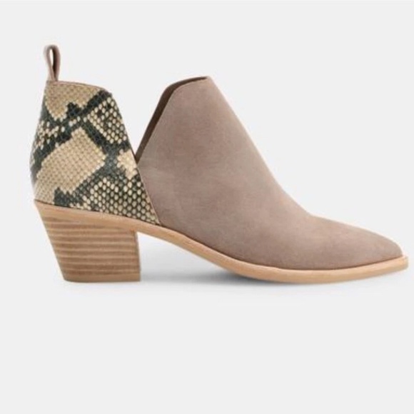 Dolce Vita Shoes - Dolce Vita Tan and Cream Ankle Booties with V-Cut Design